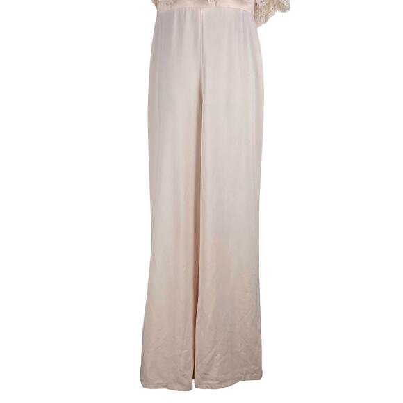 Theia BHLDN Mila Off the Shoulder Lace Jumpsuit Pink Braidesmaid Size 8 - Picture 7 of 13